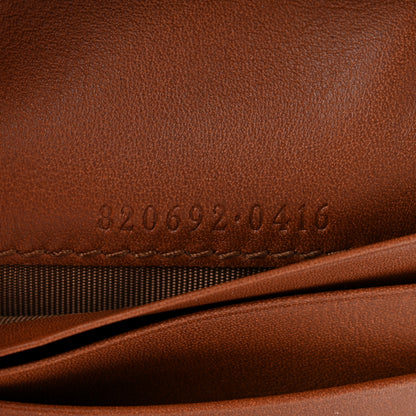 Gucci GG Supreme Monogram Textured Calfskin Emblem Mini Wallet Beige Dark Brown 7 of 8