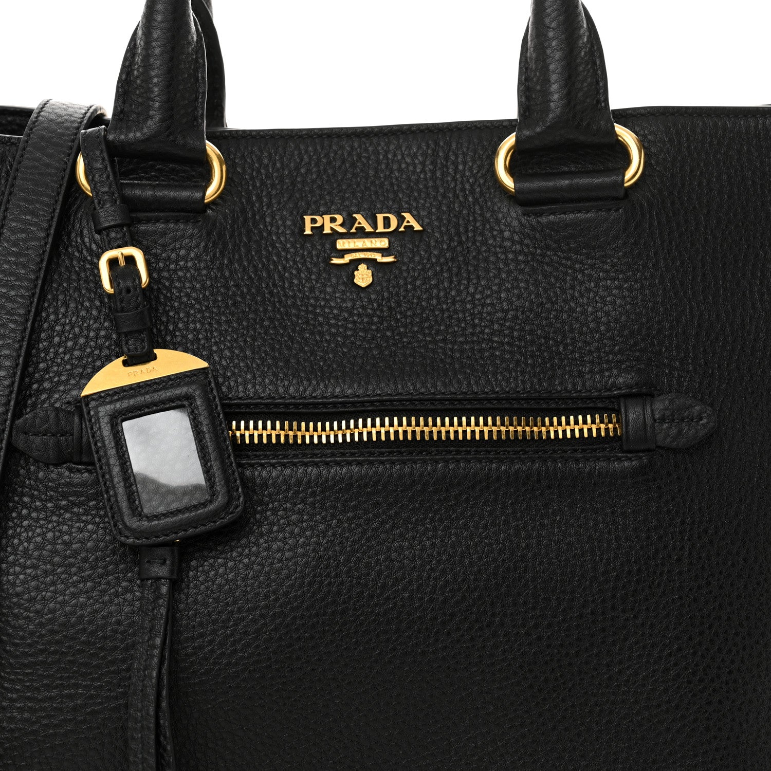 Prada Vitello Daino Shopping Tote Black 7 of 9