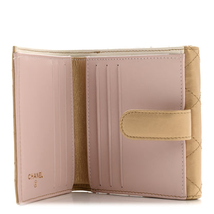 Chanel Metallic Calfskin Diamond Stitch Compact French Flap Wallet Gold Rose 5 of 9