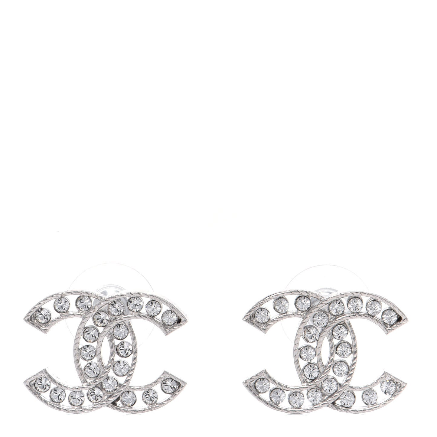Crystal CC Earrings Silver