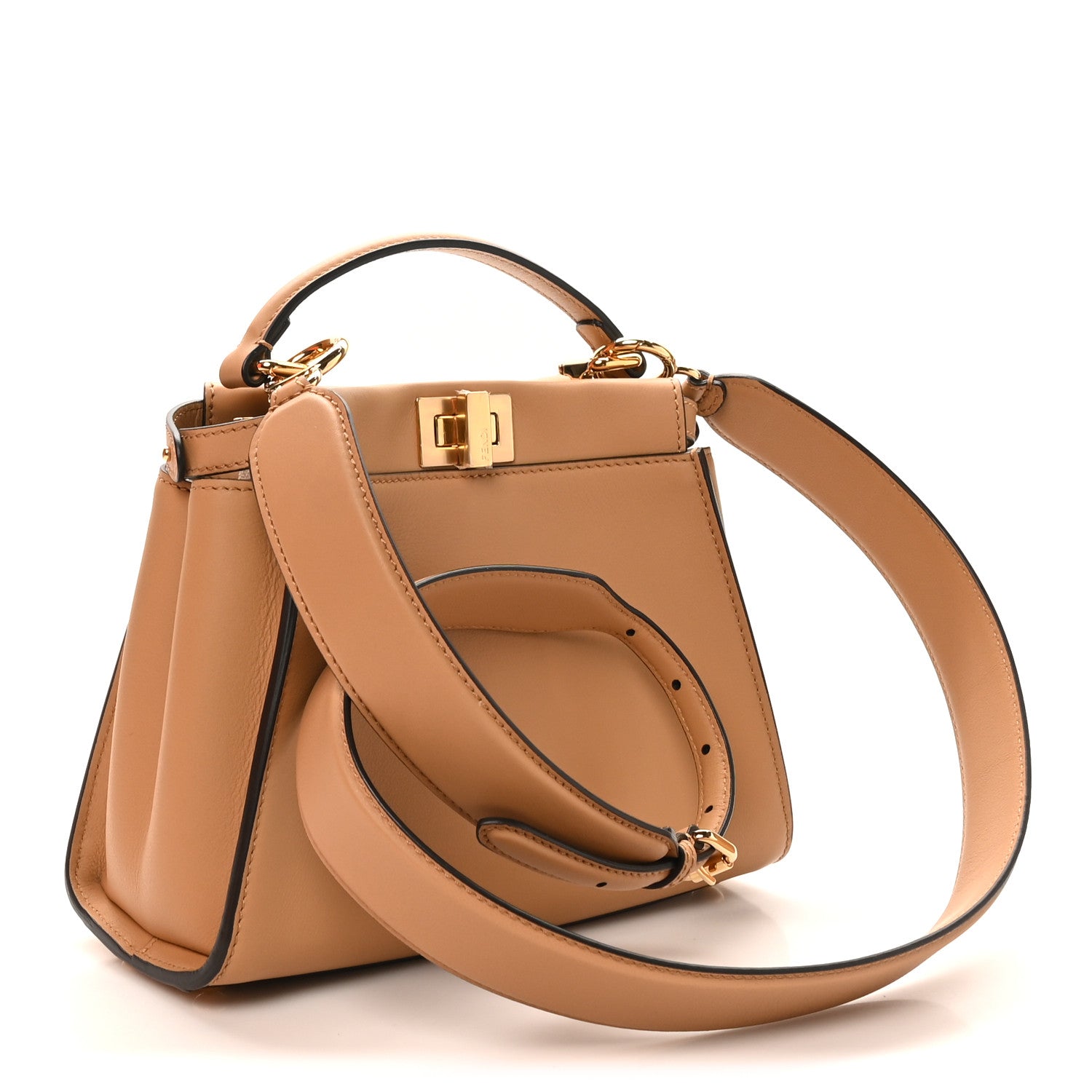Fendi Vitello Seta Fabric Jacquard FF 1974 Mini Peekaboo Iconic