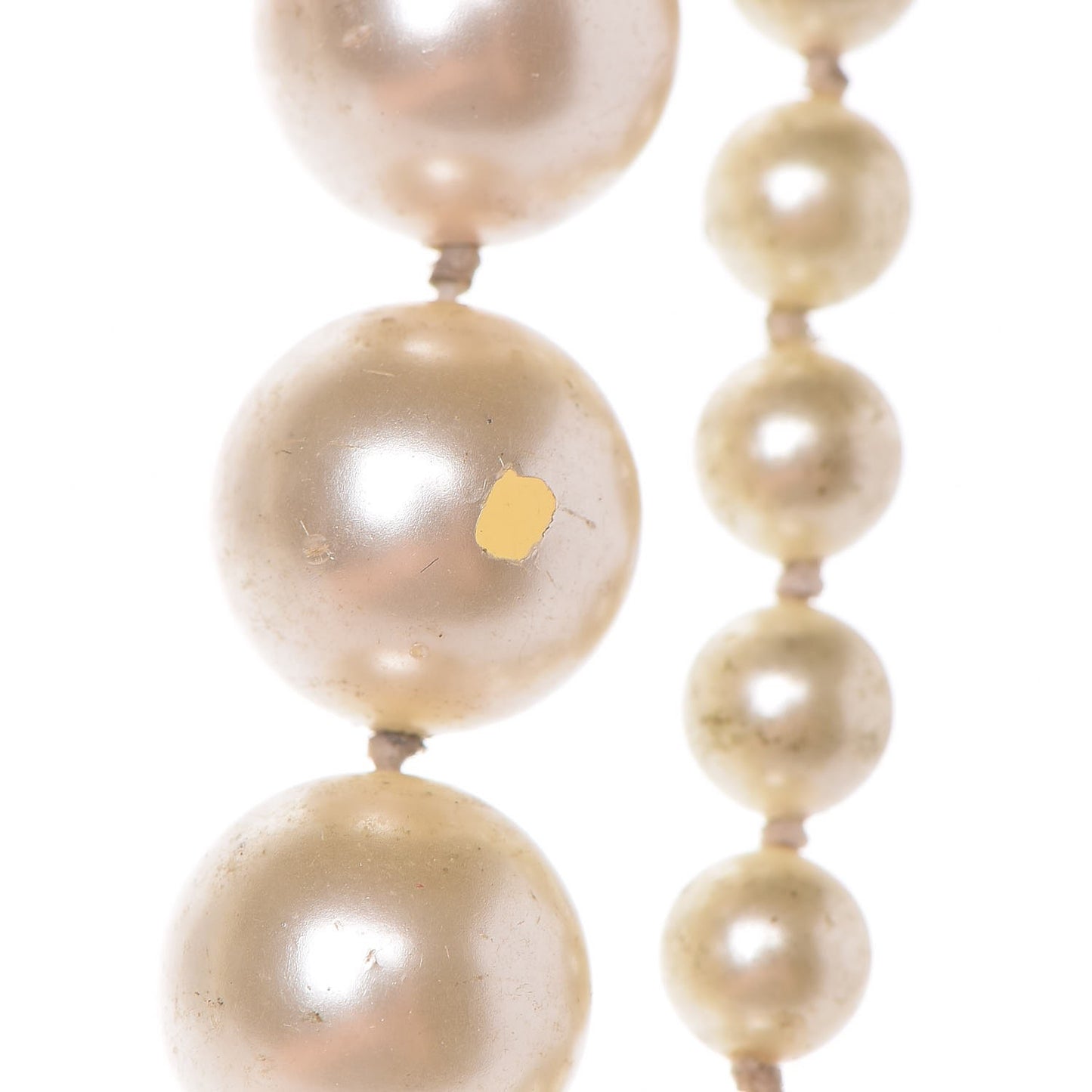 Graduated Pearl Crystal CC Long Necklace Light Gold