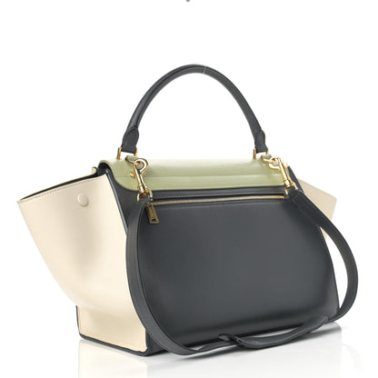 Celine Smooth Calfskin Medium Tri-Color Trapeze Pistachio 3 of 11