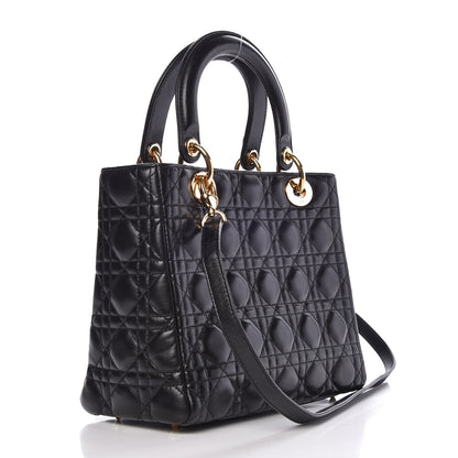 Christian Dior Lambskin Cannage Medium Lady Dior Black 4 of 8