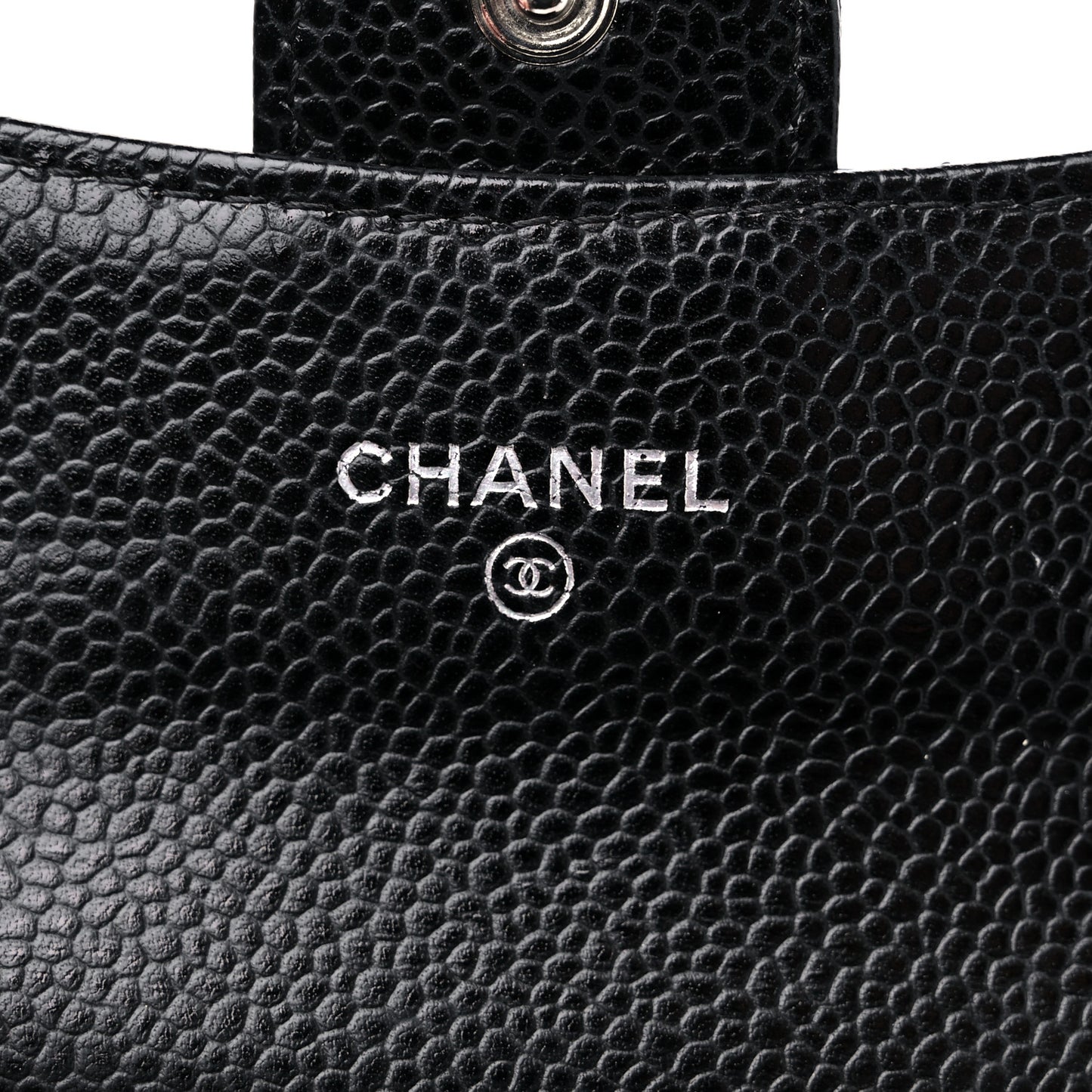 Caviar Quilted Flap Card Holder Black