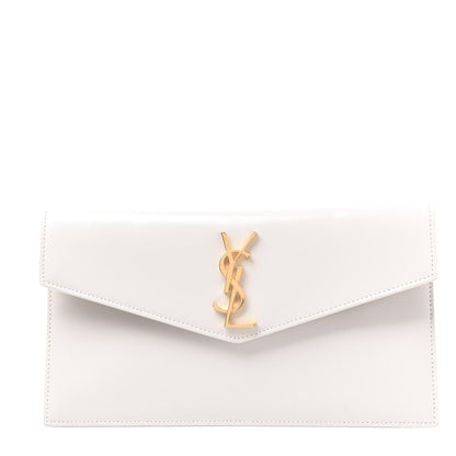 Saint Laurent Smooth Shiny Calfskin Medium Uptown Removable Pouch White 1 of 8