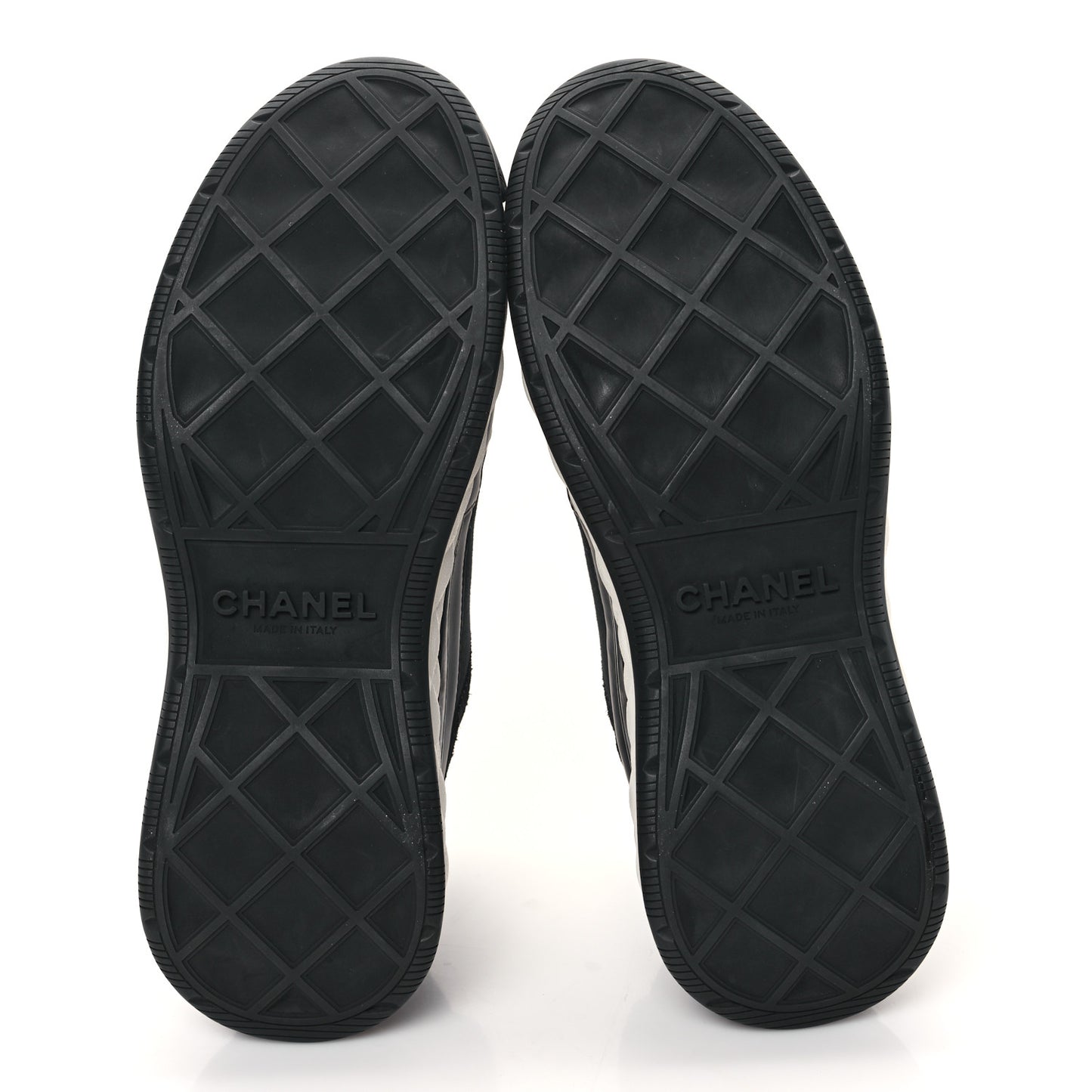 Velvet Calfskin Mixed Fibers CC Sneakers 39.5 Black