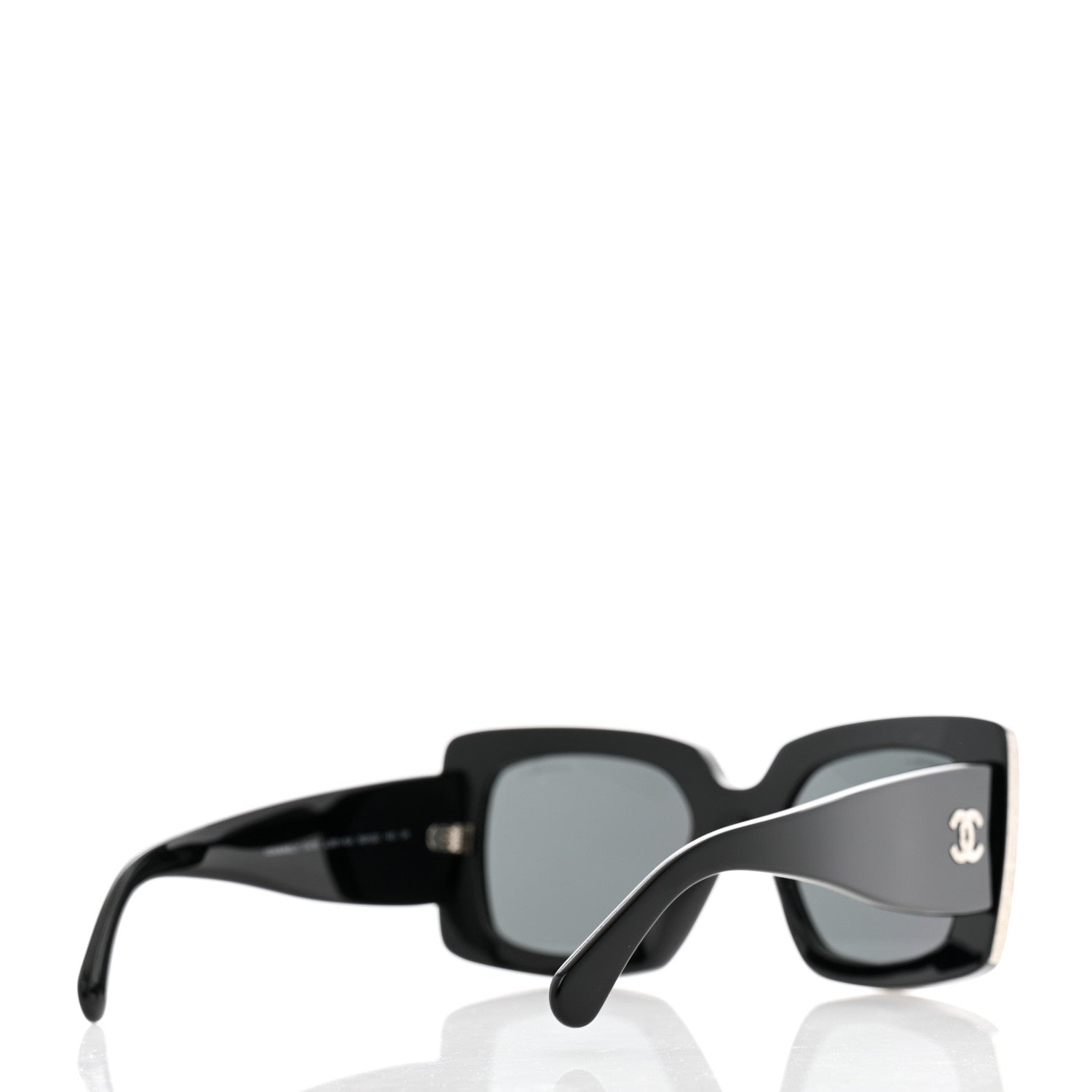 Chanel Acetate Rectangle Sunglasses 5435 Black 4 of 8