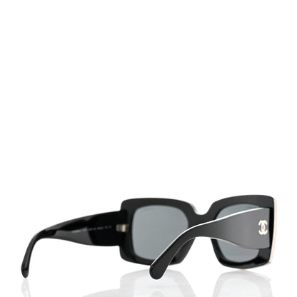 Chanel Acetate Rectangle Sunglasses 5435 Black 4 of 8