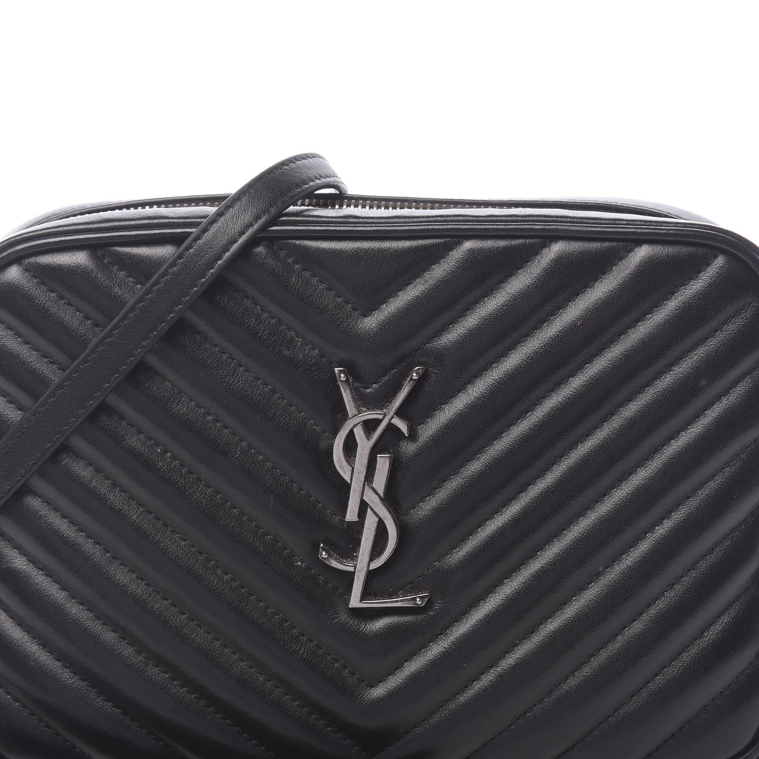 Saint Laurent Calfskin Matelasse Monogram Lou Camera Bag Black 12 of 15