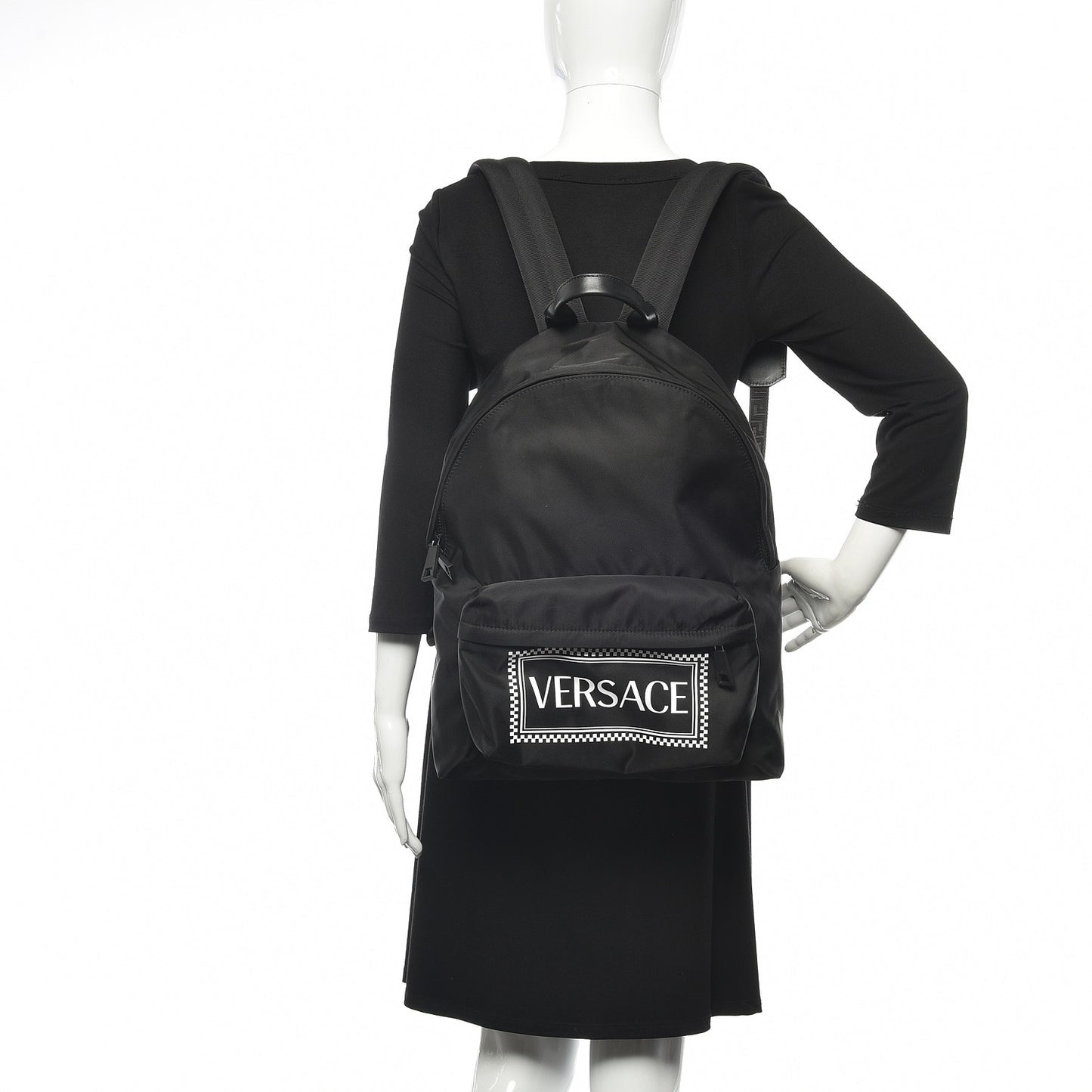 Nylon 90's Logo Backpack Black