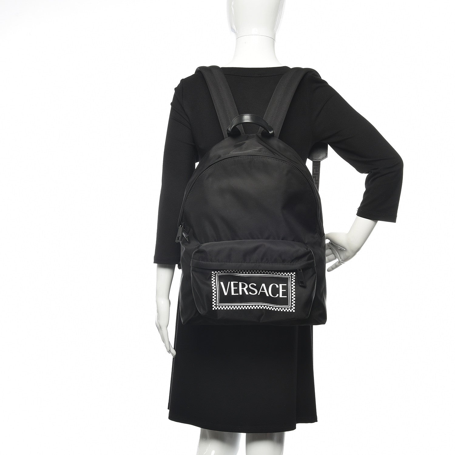 Versace Nylon 90's Logo Backpack Black 2 of 9