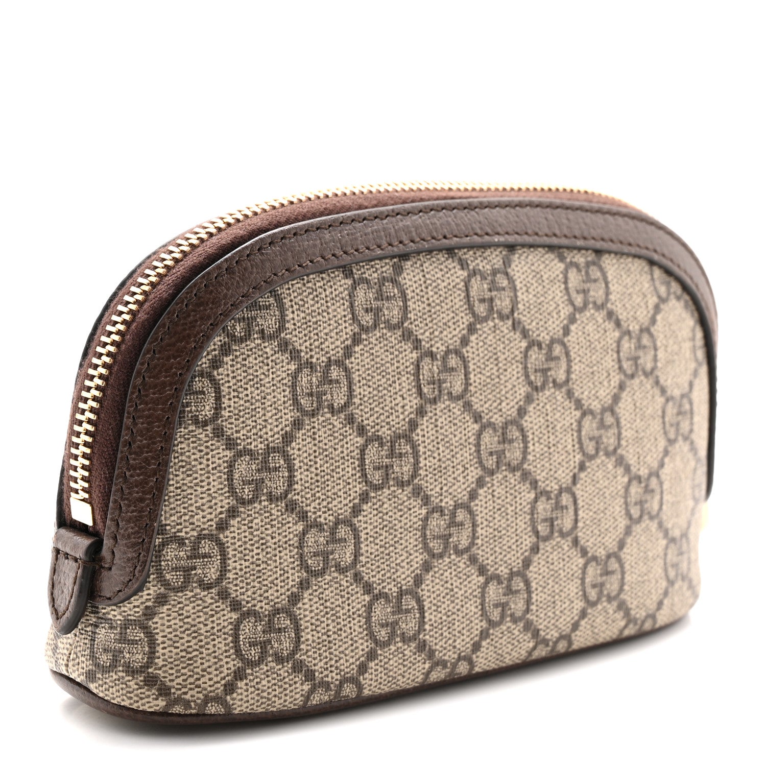 Gucci GG Supreme Monogram Textured Calfskin Web Medium Ophidia Cosmetic Case Beige Ebony New Acero 3 of 7