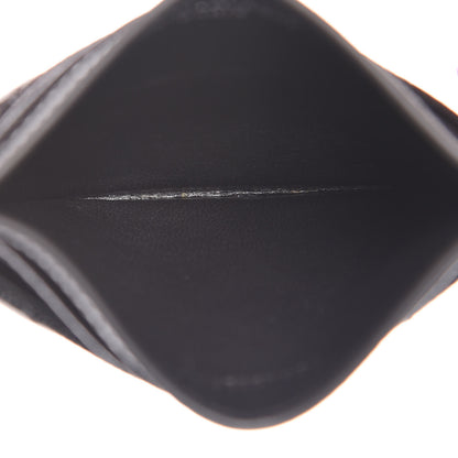 Saint Laurent Grain De Poudre Matelasse Chevron Monogram Credit Card Case Black 5 of 8