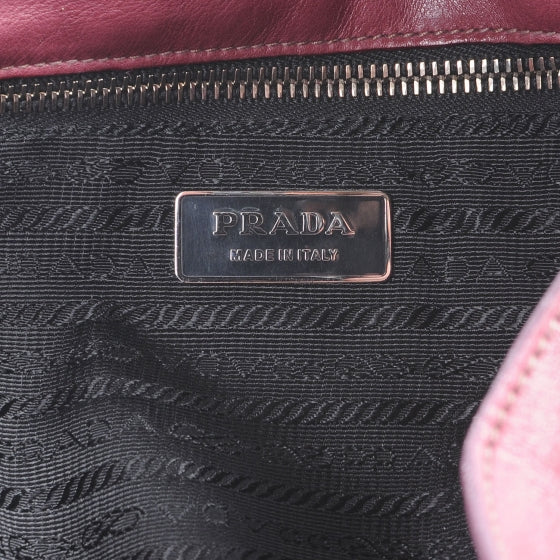 Prada Leather Easy Foldover Pushlock Satchel Purple 6 of 8
