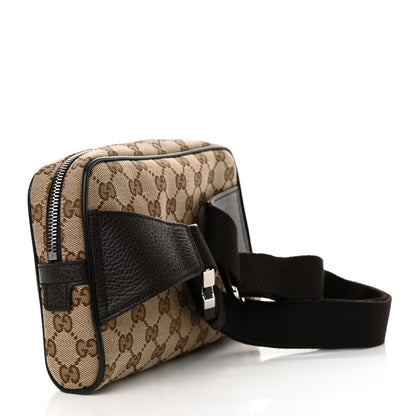 Gucci Monogram Dollar Calfskin Belt Bag Beige Ebony Testa di Moro Marrone Scuro 3 of 11