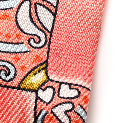 Hermes Silk Grand Manege Fleuri Twilly Orange Turquoise Gris 5 of 5