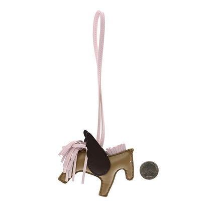 Hermes Milo Lambskin Grigri Rodeo Pegase Horse Bag Charm PM Beige Marfa Mauve Pale Moka 2 of 4