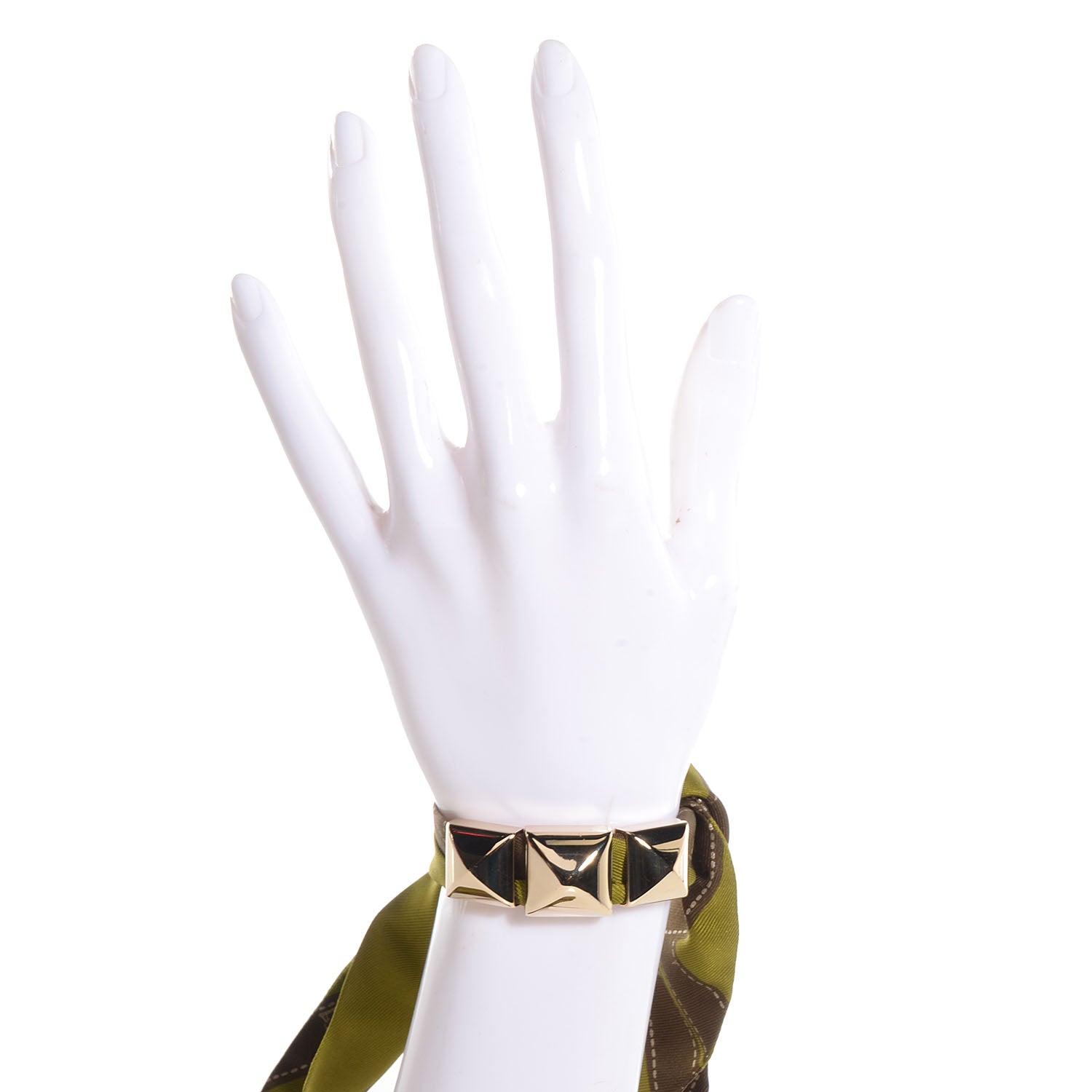 Hermes Permabrass Medor Bolduc Twilly Scarf Ring Set Green 3 of 7