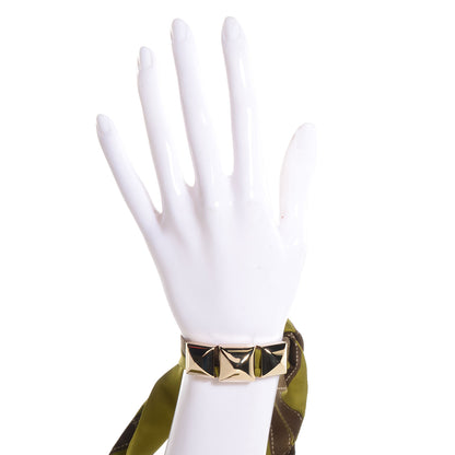 Hermes Permabrass Medor Bolduc Twilly Scarf Ring Set Green 3 of 7