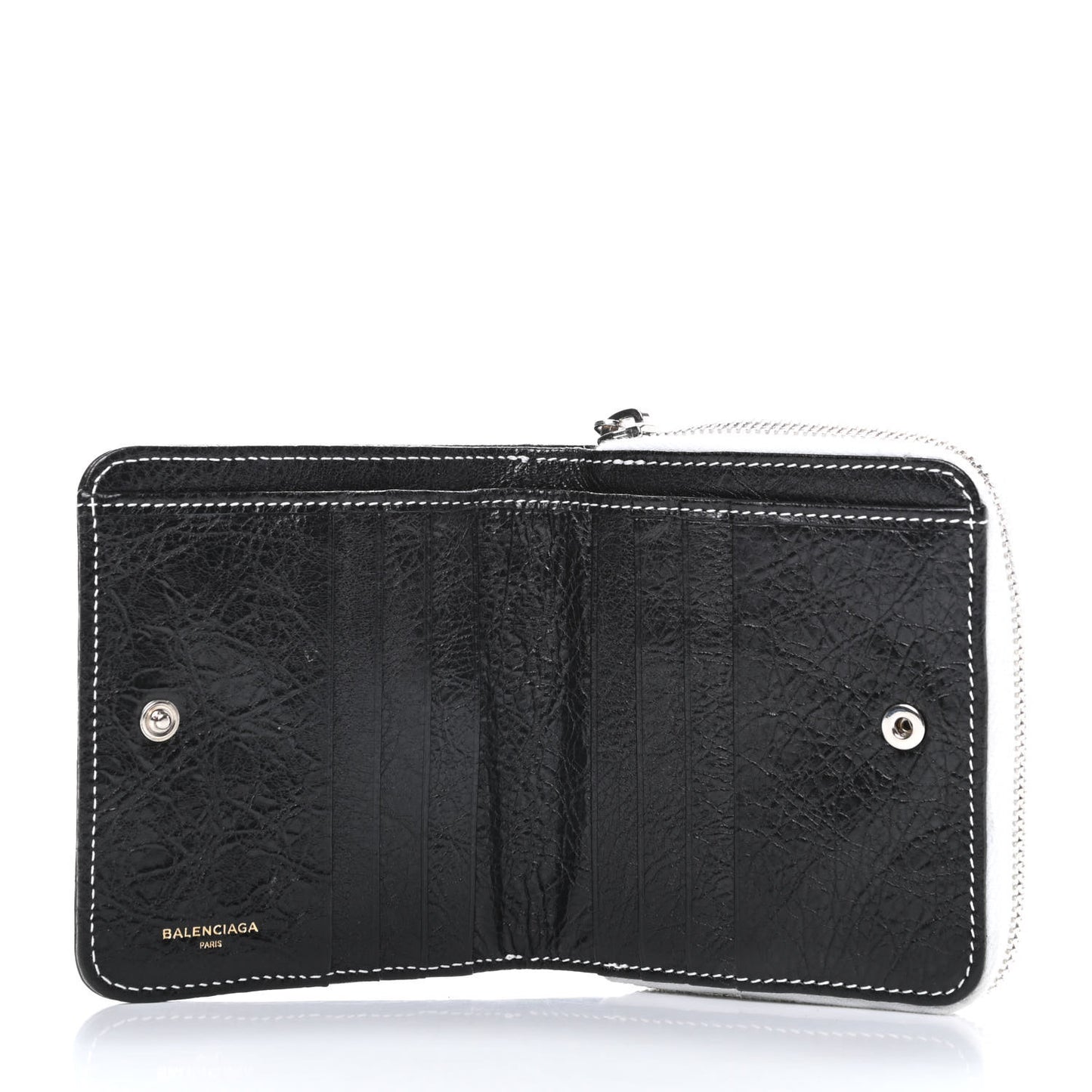 Veau Arena Multicolore Bazar Billfold Zip Around Wallet Bleu Gris White Black