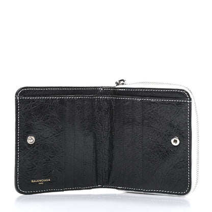 Balenciaga Veau Arena Multicolore Bazar Billfold Zip Around Wallet Bleu Gris White Black 5 of 7