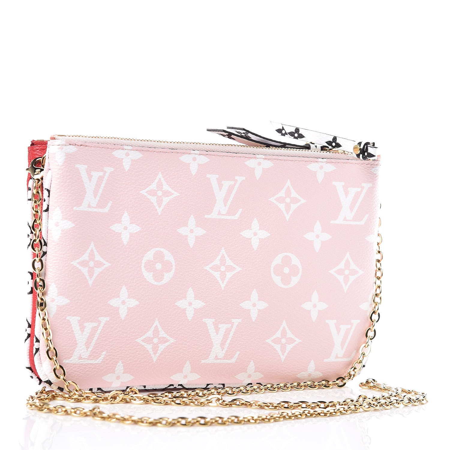 Louis Vuitton Monogram Giant Double Zip Pochette Rouge 3 of 10