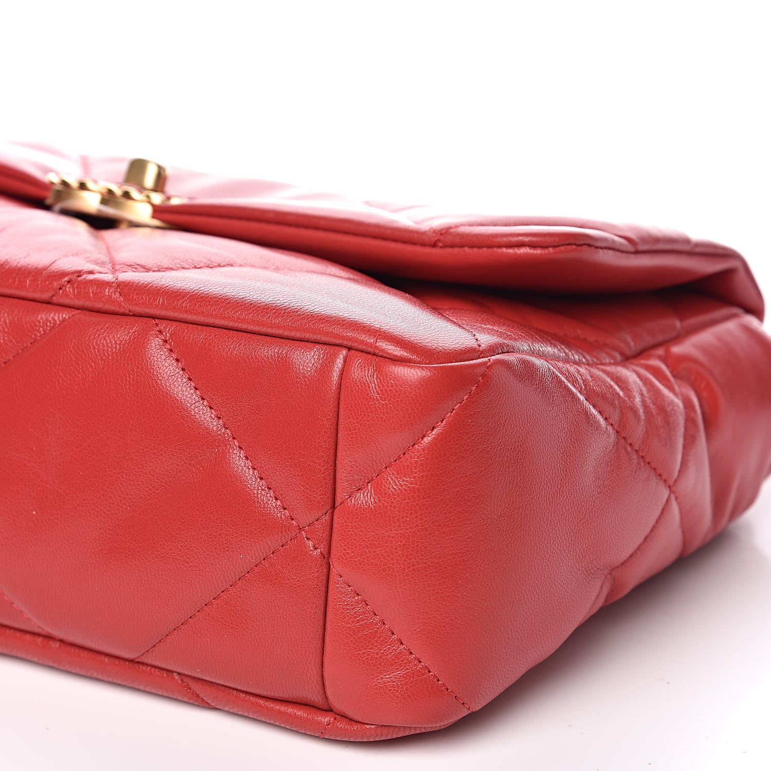 Chanel Goatskin Quilted Large 19 Flap Red 9 of 11
