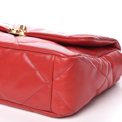 Chanel Goatskin Quilted Large 19 Flap Red 9 of 11