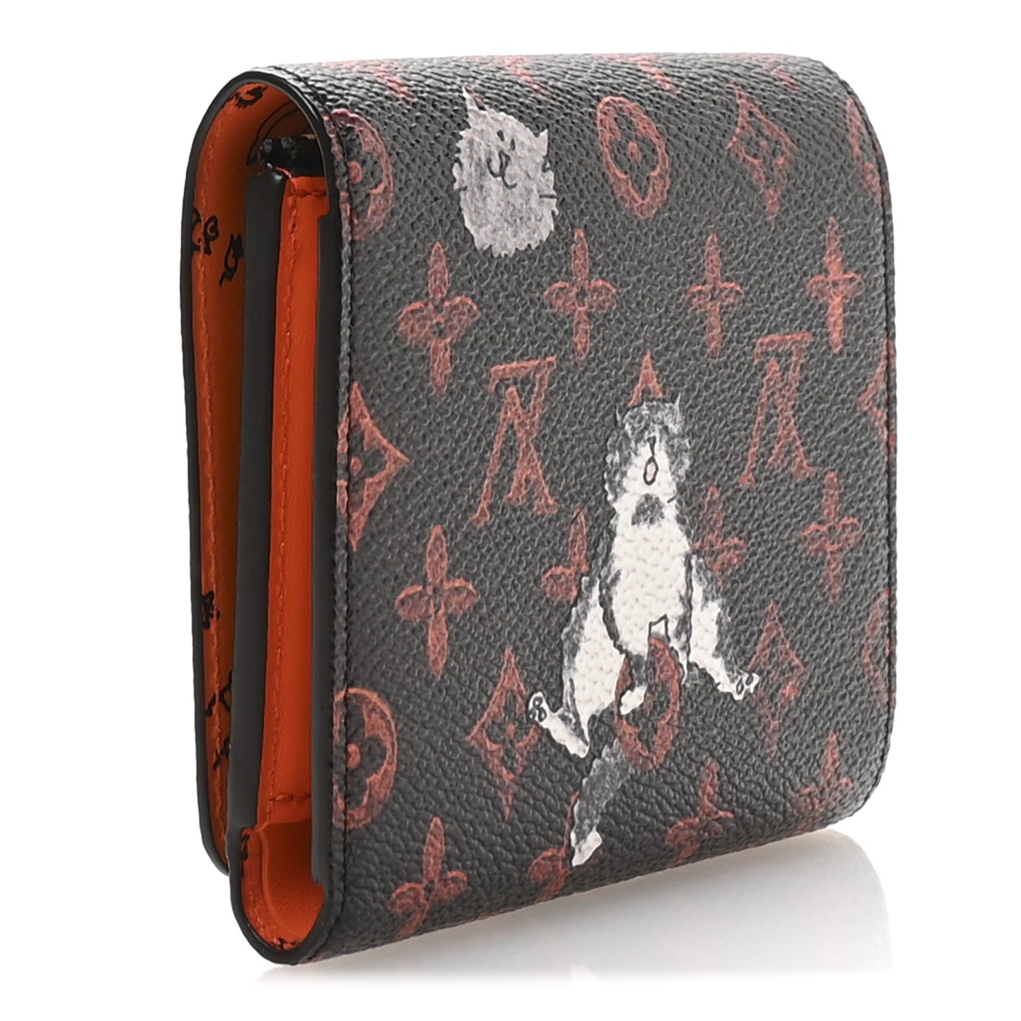Catogram Twist Compact Wallet Marron