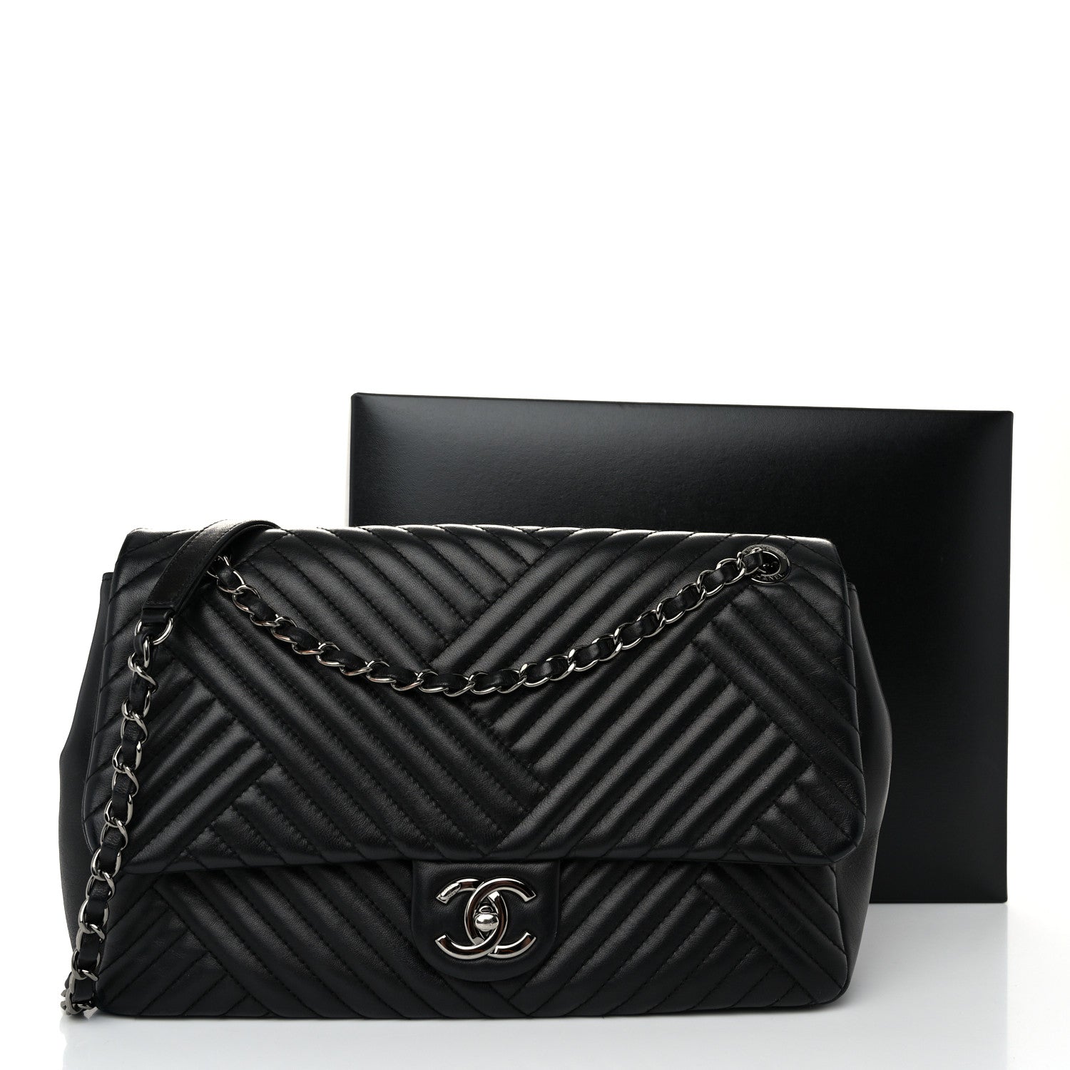 Chanel Lambskin Quilted Large CC Crossing Flap Black 12 of 12