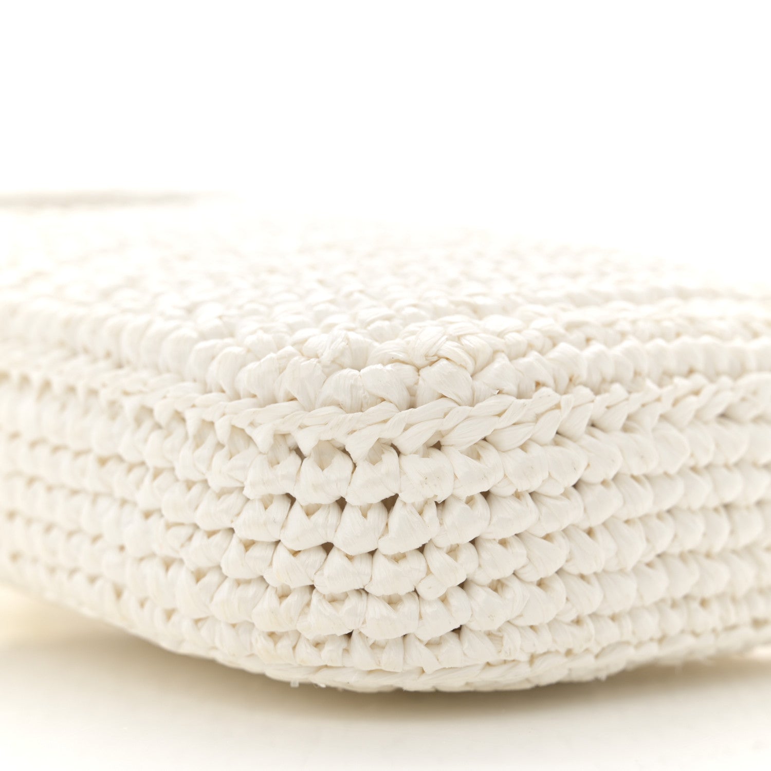 Prada Yarn Raffia Effect Crochet Mini Crossbody Bag Bianco 9 of 11