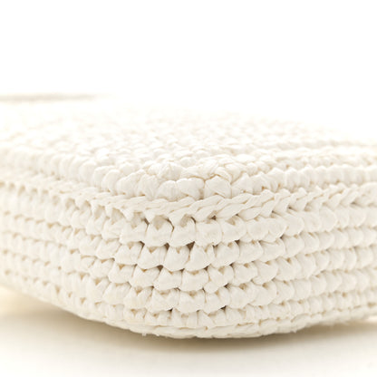 Prada Yarn Raffia Effect Crochet Mini Crossbody Bag Bianco 9 of 11
