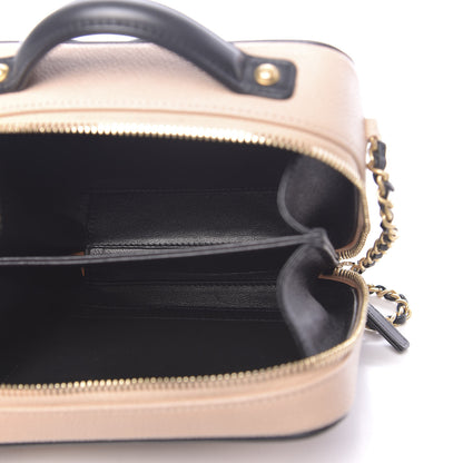 Chanel Caviar Quilted Small CC Filigree Vanity Case Beige Black 5 of 10