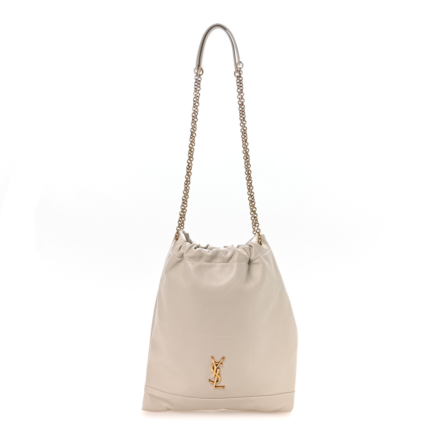 Saint Laurent Lambskin Matelasse Monogram Medium Jamie 4.3 Pochon Blanc Vintage 1 of 11