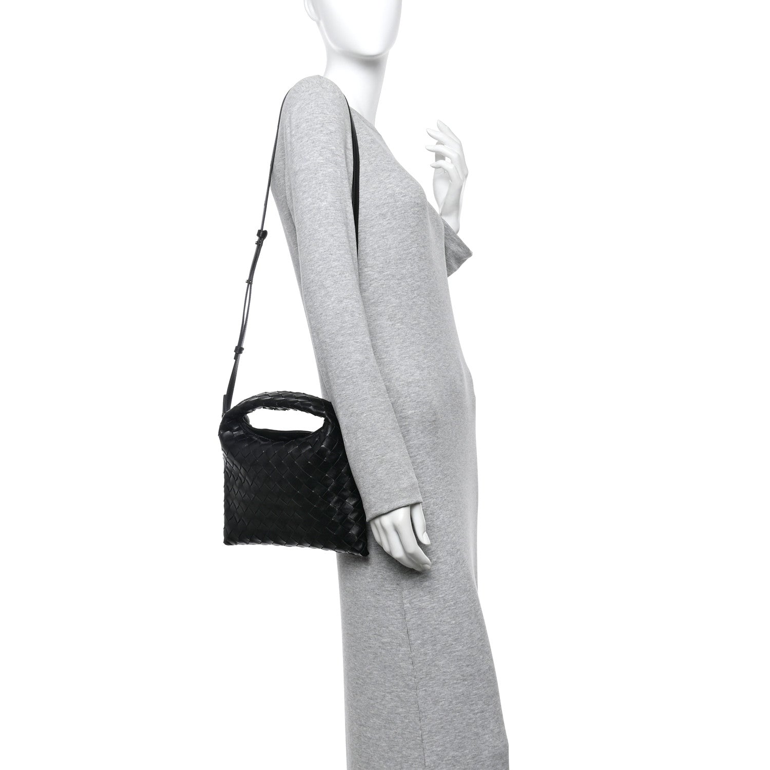 Bottega Veneta Calfskin Intrecciato Mini Hop Black 2 of 10