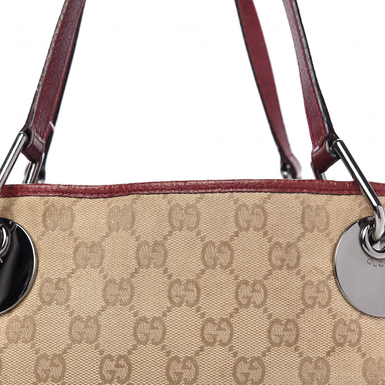 Gucci Monogram Large Eclipse Tote Red 14 of 15