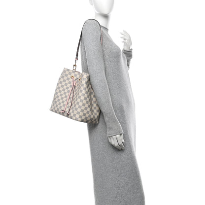 Louis Vuitton Damier Azur Neonoe MM Eau De Rose 3 of 10