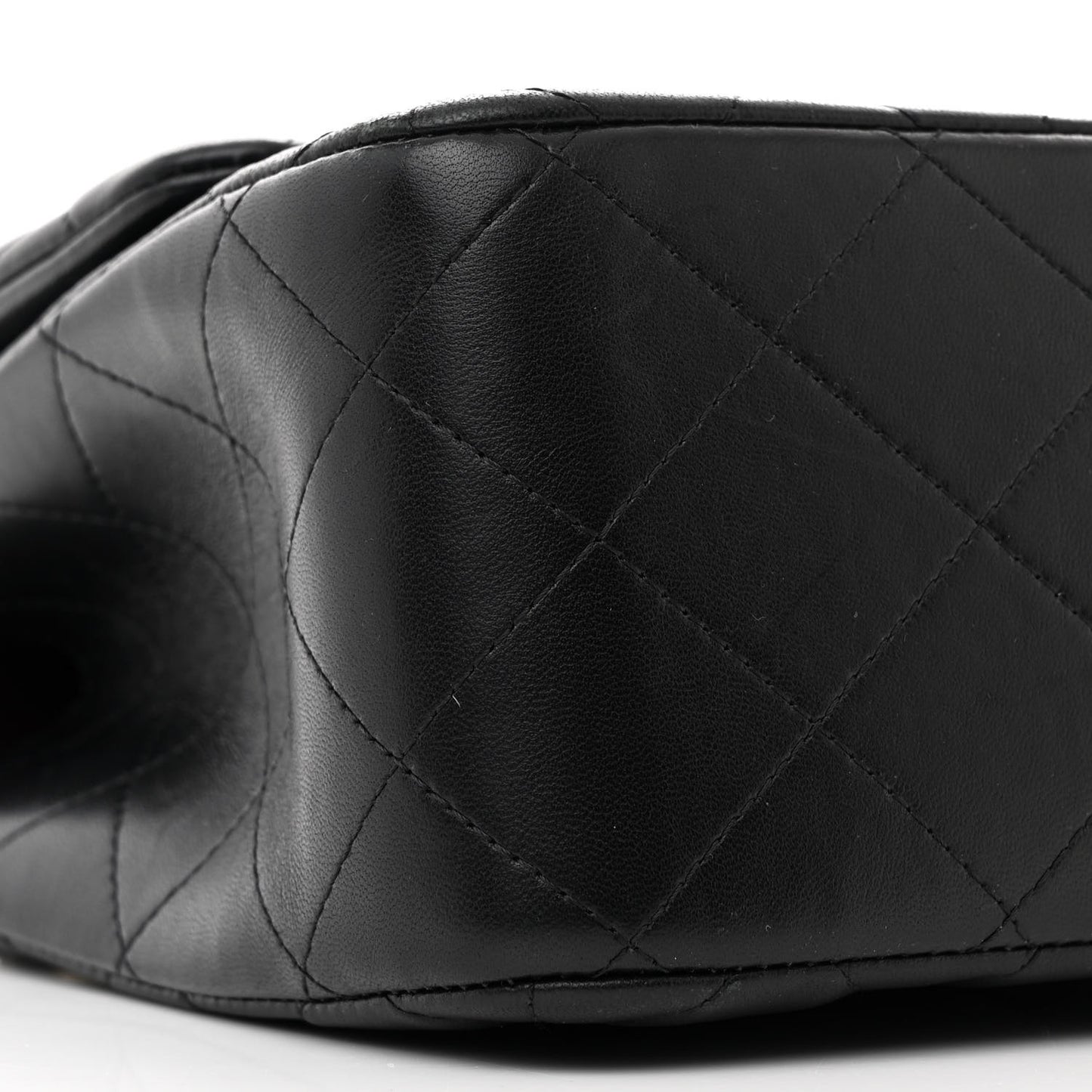 Lambskin Quilted Jumbo Double Flap Black