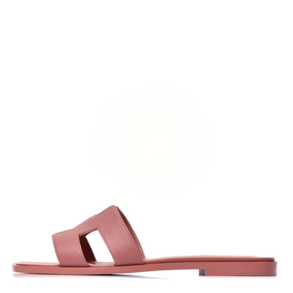 Hermes Epsom Oran Sandals 37.5 Rose Aube 1 of 8