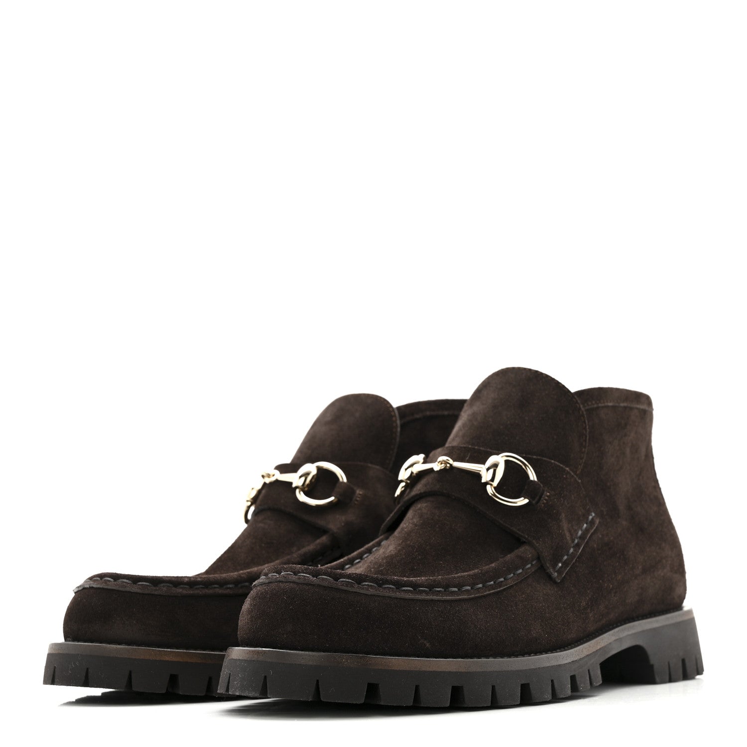 Gucci Suede Horsebit Ankle Boots 38 Dark Brown 4 of 9