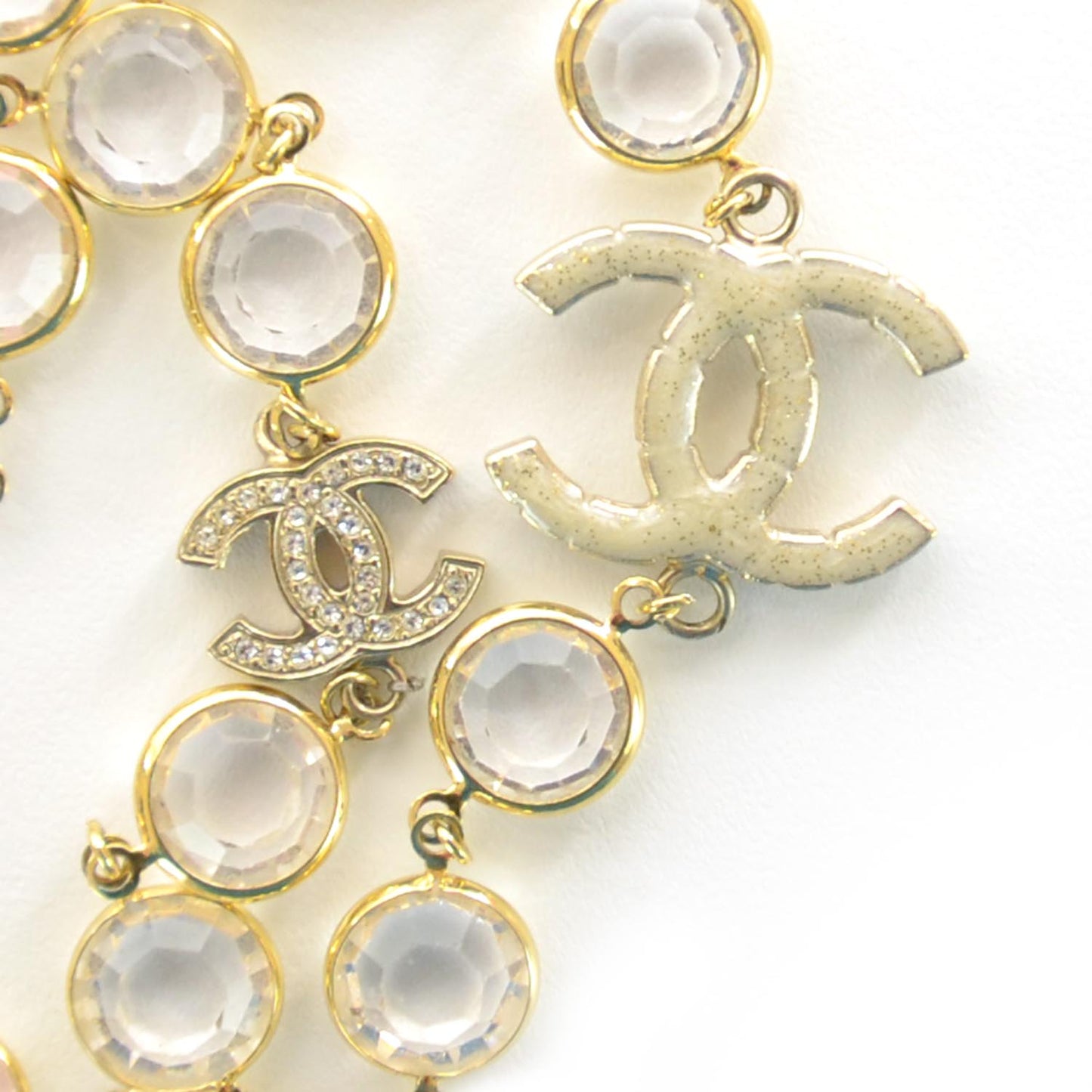 Crystal CC Long Necklace Gold