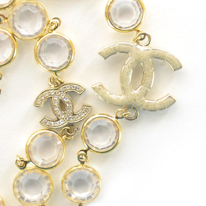 Chanel Crystal CC Long Necklace Gold 3 of 4