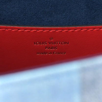 Louis Vuitton Denim Damier Monogram Twist Shoulder Bag MM Blue Rouge 6 of 9