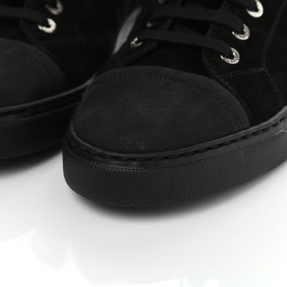 Chanel Suede Calfskin Goatskin Tweed High Top Sneakers 40.5 Black 6 of 11