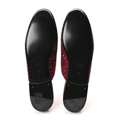 Gucci Crystal Canvas GG Monogram Nappa Womens Princetown Slippers 39 Rosso Ancora 6 of 10