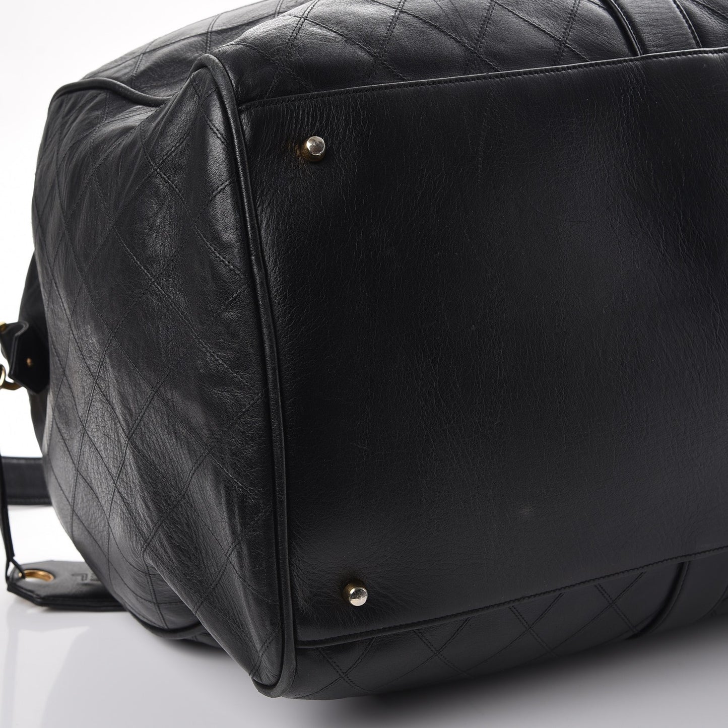 Calfskin Stitched Duffel Bag Black
