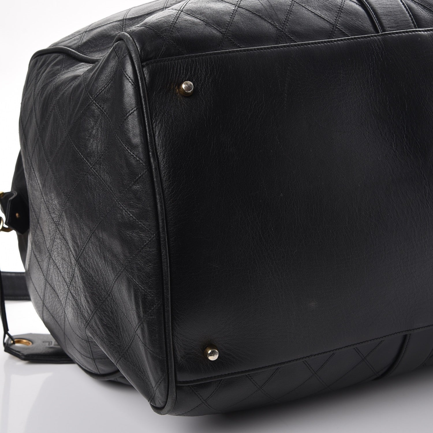 Chanel Calfskin Stitched Duffel Bag Black 15 of 16
