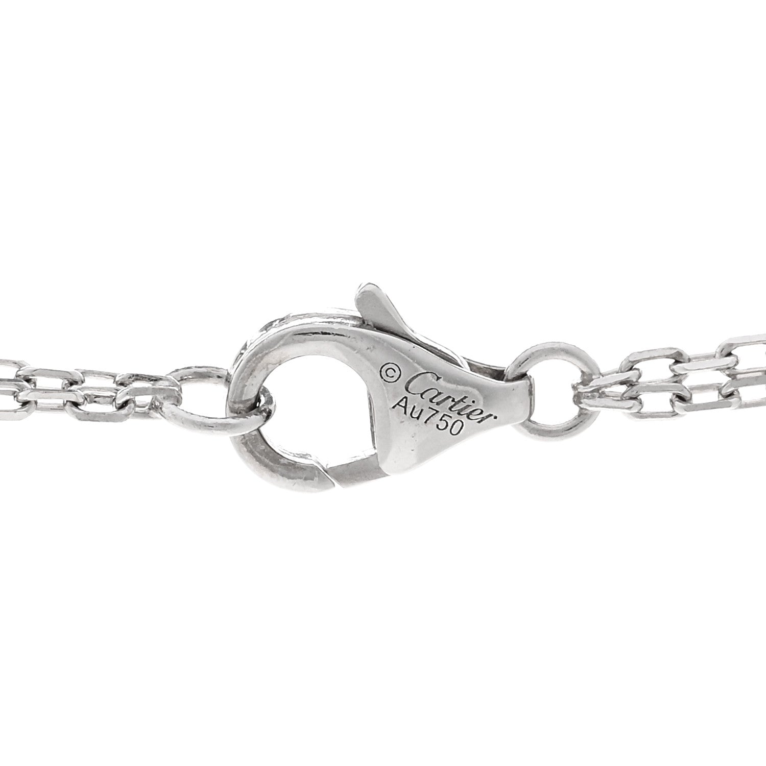 Cartier 18K White Gold 2 Diamond LOVE Necklace 4 of 5