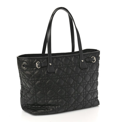 Christian Dior Coated Canvas Cannage Small Panarea Tote Black 3 of 10